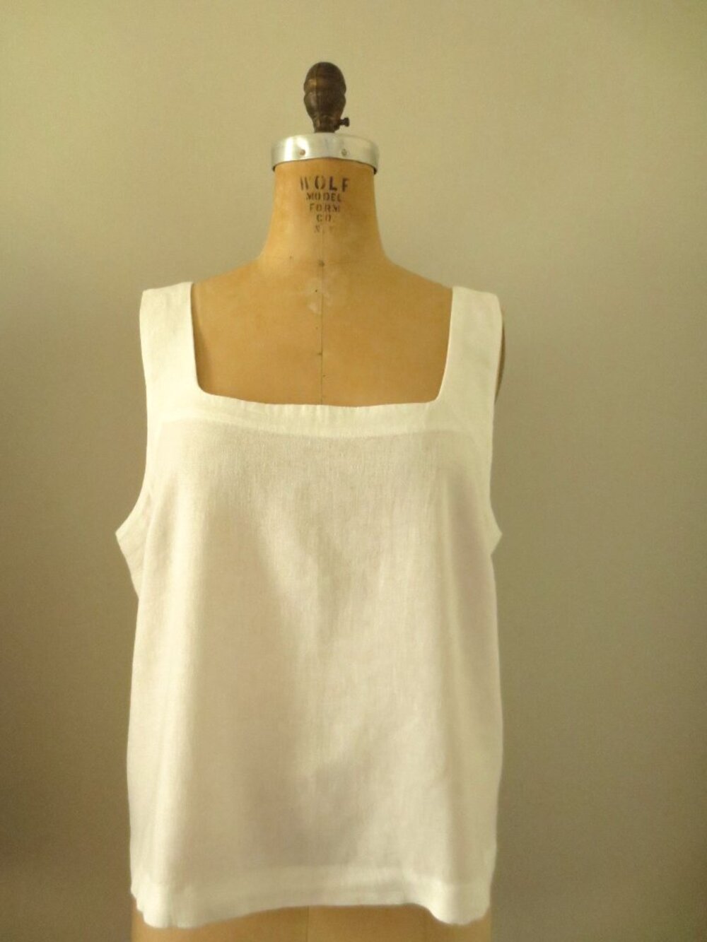 A New Day Linen-blend White Sleeveless Top